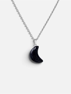 BLUE GOLDSTONE MOON NECKLACE